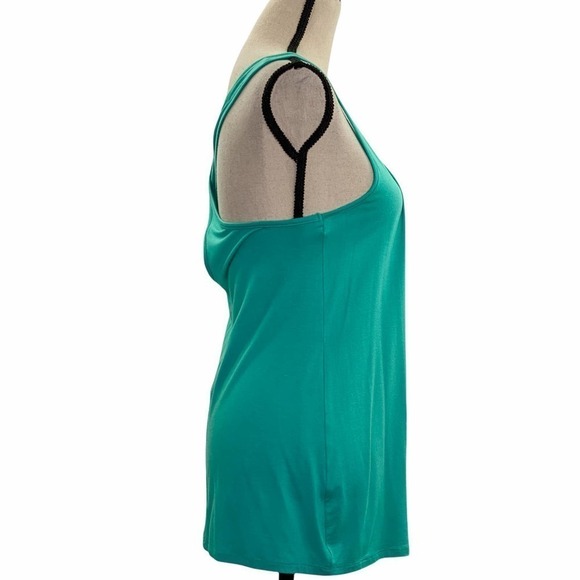 ZENANA Outfitters Teal Blue Criss-Cross Back Quarter Button Henley Pocket Tank - Picture 4 of 12